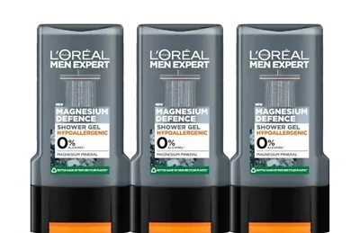 Pack Of 3  Loreal Men Expert Magnesium Defence Hypoallergenic Shower Gel 300ml • £10.99