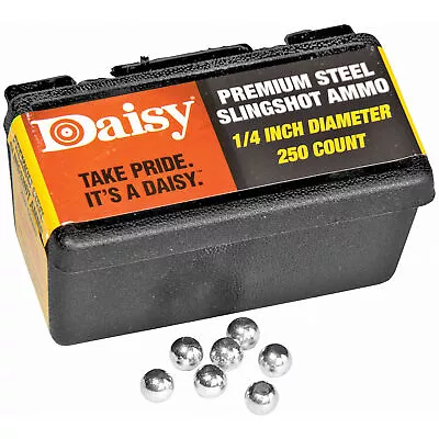 Daisy Powerline Steel Slingshot Ammo 1/4  Steel Shot 250/Box 988114-446 • $9.28