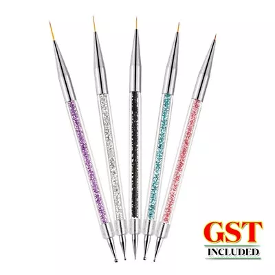 5/10 Nail Art Liner Brushes Dual-ended Fine Line 3D Drawing Dotting Brush Set • $5.66