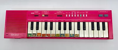 Vintage Hot Pink Casio PT-1 Mini Keyboard Synthesizer 29 Key Works Tested Works • $111.99