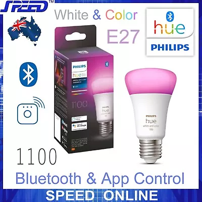 PHILIPS Hue White & Color Ambiance 1100 A60 Smart Bulb - E27 - Bluetooth & WiFi • $100