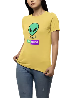 KiMaran Alien T-Shirt I Want To BELIEVE Retro Alien Icon Unisex Short Sleeve Tee • $20