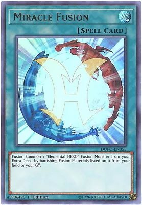 Yu-Gi-Oh Card - DUPO-EN055 - MIRACLE FUSION (ultra Rare Holo) - NM/Mint • $2.89