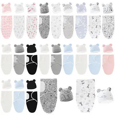 3xPack 0-12 Months 100% Cotton Baby Swaddle Wraps Swaddle Wrap For New Born Kids • £6.99