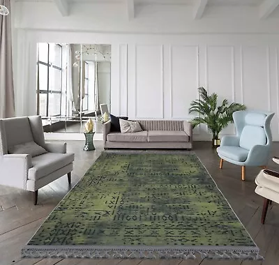 Versatile Bamboo Silk Rug Machine Washable Non-Slip Rug: PISTACHIO GREEN • £169