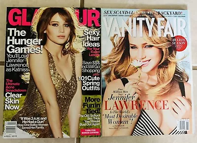 Jennifer Lawrence Magazine Cover Glamour Vanity Fair Lot Of 2 • $20