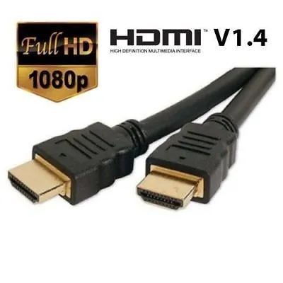 5m / EXTRA LONG HDMI Audio Video Cable Lead 1080p Gold PS3 Xbox Sky 3D HD TV.. • £7.99
