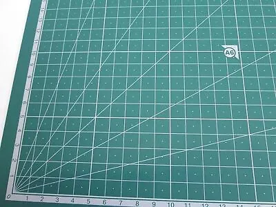 A3 Cutting Mat Non Slip Self Healing Knife Board Art Craft Grid Line Guide Green • £5.25