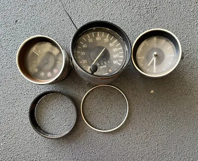 Vintage VW Type 3 Gauge Set. Speedo Gas Clock. OEM Pulled Off A 72 Squareback • $210