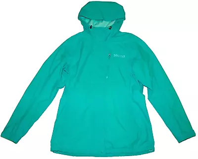 Marmot Rincon PreCip Waterproof Hooded Jacket Lined Rain Wind Teal Size M  Women • $29.99