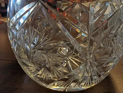 Heavy Cut Crystal Bowl ~ Poland Bohemian ~ Pretty ~ Candy Or Flowers  • $16