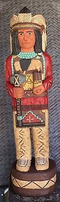 4' CIGAR STORE INDIAN 4 Ft Red Coat Sculpture Tomahawk Cigars Frank Gallagher  • $1259