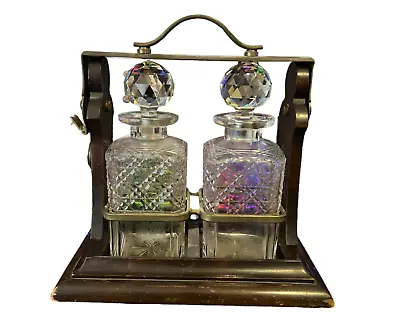 Antique German Tantalus With Cut Glass Decanters • $1076.46