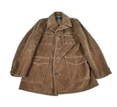 Vintage Sears Corduroy Jacket Size 40 Long Coat Oakbrook Lined Pockets Buttons • $34.50