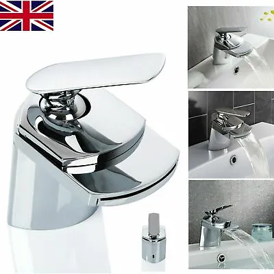 £41.39 • Buy Modern Waterfall Bathroom Sink Tap Basin Mono Mixer Taps Chrome Mono Faucet