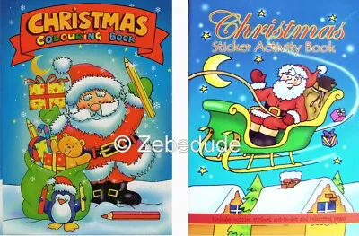 £1.79 • Buy Set 2 X Children's Christmas Colouring Book Stickers Activity Kids Xmas Puzzle