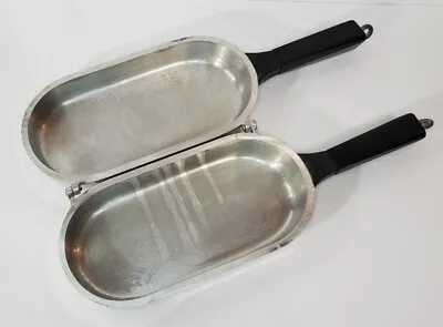 Vintage Miracle Maid Cookware Hinged Folding Fish Omelette Pan Cast Aluminum G2 • $49.95