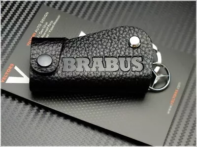 Mercedes Genuine Leather Key Holder Key Case Ring BRABUS Logo Emblem (#1546) • $36.99