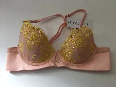 M&s Boutique X Damaris Blossom Embroidered Underwired Padded Balcony Bra - 32b • £12.99