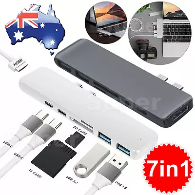 $25.95 • Buy 7 In 1 Multiport USB-C Hub Type C To USB 3.0 4K HDMI Adapter For Macbook Pro