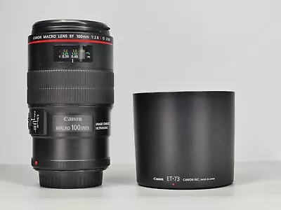 Canon Ef 100mm F2.8 L Is Usm Macro Prime Lens Full Frame + Hood Eos Digital • £539