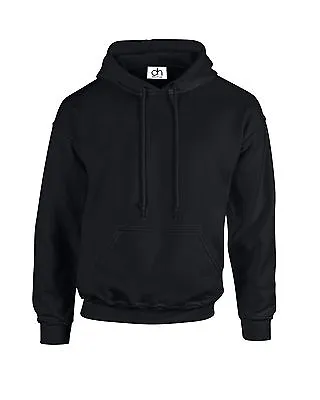 New Adult Unisex Black Hoodie Xs-6xl Top Fleece Jumper Work Wear Plain Mens Bnw • £11.99
