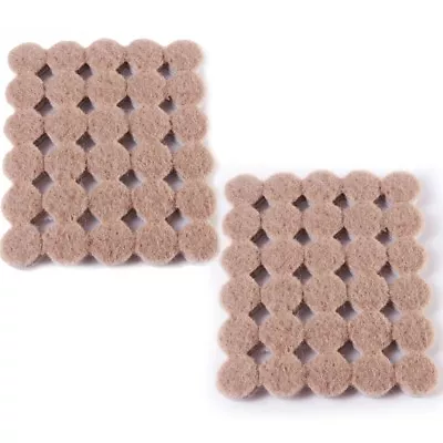 60Pc SMALL ROUND FURNITURE PADS 10mm Felt Self Adhesive Leg Anti Scratch Floor • £5