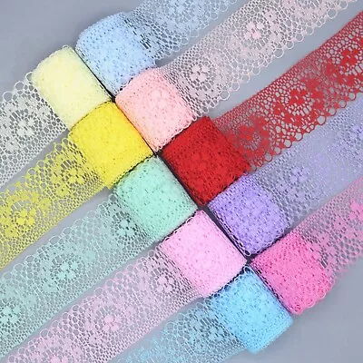 10 Yards Lace Ribbon Trim 40mm DIY Embroidered Sewing Wedding Craft Decoration • $2.78