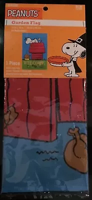 PEANUTS SNOOPY Welcome Fall 12X18 Thanksgiving  MINI YARD FLAG MIP NEW (5143102) • $19.99