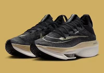 Nike Air Zoom Alphafly Next% 2 Black/Gold Mens US 8-12 Marathon Running Shoes✅ • $399.95