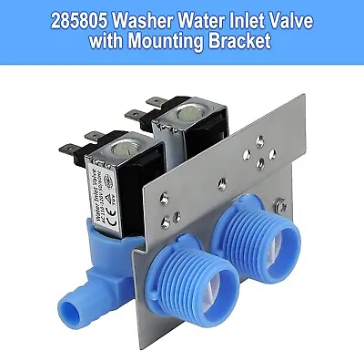 Universal Water Valve For 285805 21001932 Washing Machine Water Solenoid Valve • $12.02