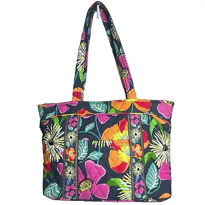 Vera Bradley Small Vera Tote In Jazzy Blooms Quilted Handbag Shoulder Bag Purse • $20.49