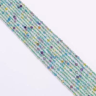 Natural Fluorite Gemstone Round Micro Faceted Beads 2.5 Mm Strand 12.5  XY-104 • $5.06
