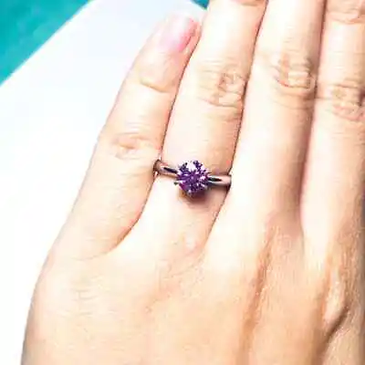 1.50 Ct Round Cut Lab-Created Pink Sapphire Wedding Ring 14K White Gold Finish • $39.93