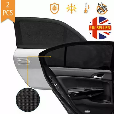 2x Universal Car Sun Mesh Blind Rear Window UV Protector Sun Shade For Baby Kids • £4.59