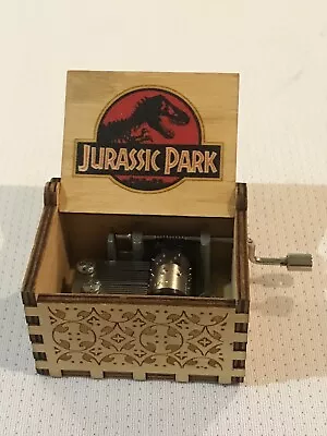 WOOD Jurassic Park Music Box Handcrafted Carved Wood Custom Designed Theme Song • $17.99