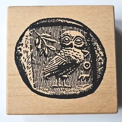 ANCIENT OWL COIN Toybox Rubber Stamp Antiquities Money Bauble Change Zp18 • $14.97