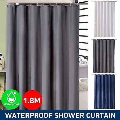 Extra Long Shower Curtain Fabric With Hook Weighted Waterproof Bathroom Curtains • $18.99