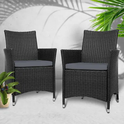 $172.89 • Buy Gardeon Set Of 2 Outdoor Bistro Set Chairs Patio Furniture Dining Wicker Garden