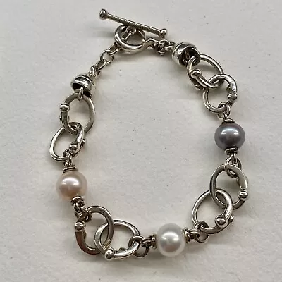 Michael Dawkins Sterling Silver Pearl Bracelet 7” *NWOT* • $80