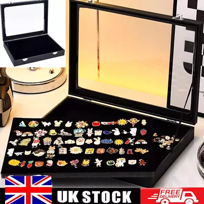 Badge Storage Box Chest Pin Display Box Medal Display Case Jewelry Case Black • £14.92