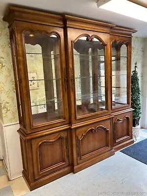 Vintage Century Signed China Cabinet Large 94  L 94  T Mirrored Back Glass Shlvs • $2900