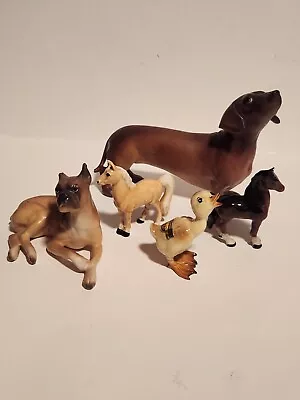 Vintage Hagen Renaker Animals Miniatures Misc Lot Of 5 Horse Boxer DW Duck Etc • $24.99