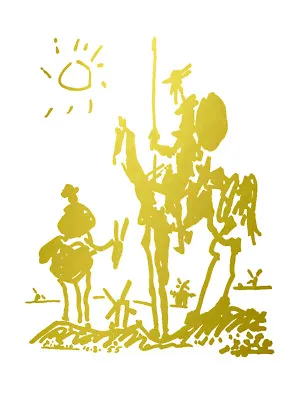 $85 • Buy Pablo Picasso Don Quixote IN CHIC GOLD Imitation 24x18 Canvas Gallery Wrap