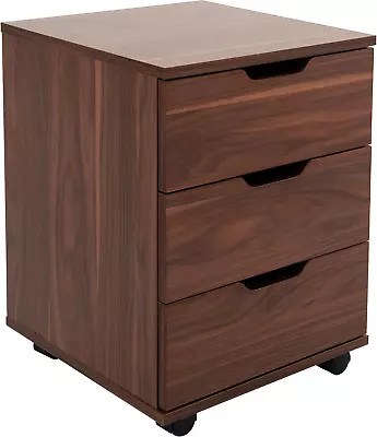 3-Drawer Vertical Filing Cabinet Rolling Wood Mobile File Cabinets Under Desk Fo • $136.99