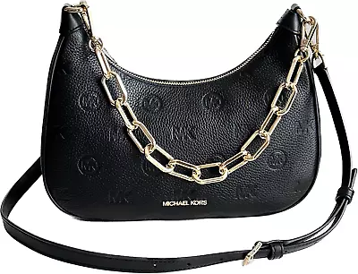 Michael Kors Cora Large Chain Shoulder Bag Crossbody MK Leather Black • $109.95