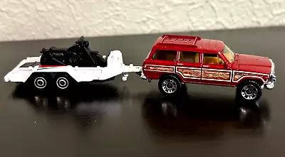 Matchbox 1986 Jeep Wagoneer With Cycle Trailer Classic Motorcycle Off Road 4x4 • $11.85