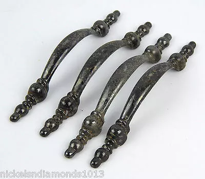 $13.99 • Buy Set Of 4 Vintage Reclaimed  5  Drawer Pulls / Handles Distressed Nickel Color