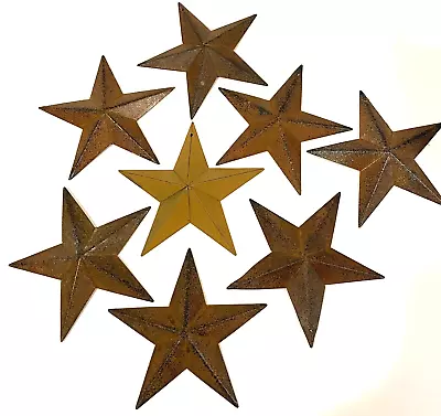 8 Rustic Metal Stars 5.5  Wide 4.5  Top To Center Bottom Nail Hole 3D Home Decor • $16