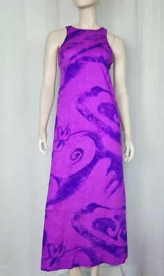 Vtg Fumi's Hawaii Empire Maxi Tie Back Dress Purple S/M • $69.22